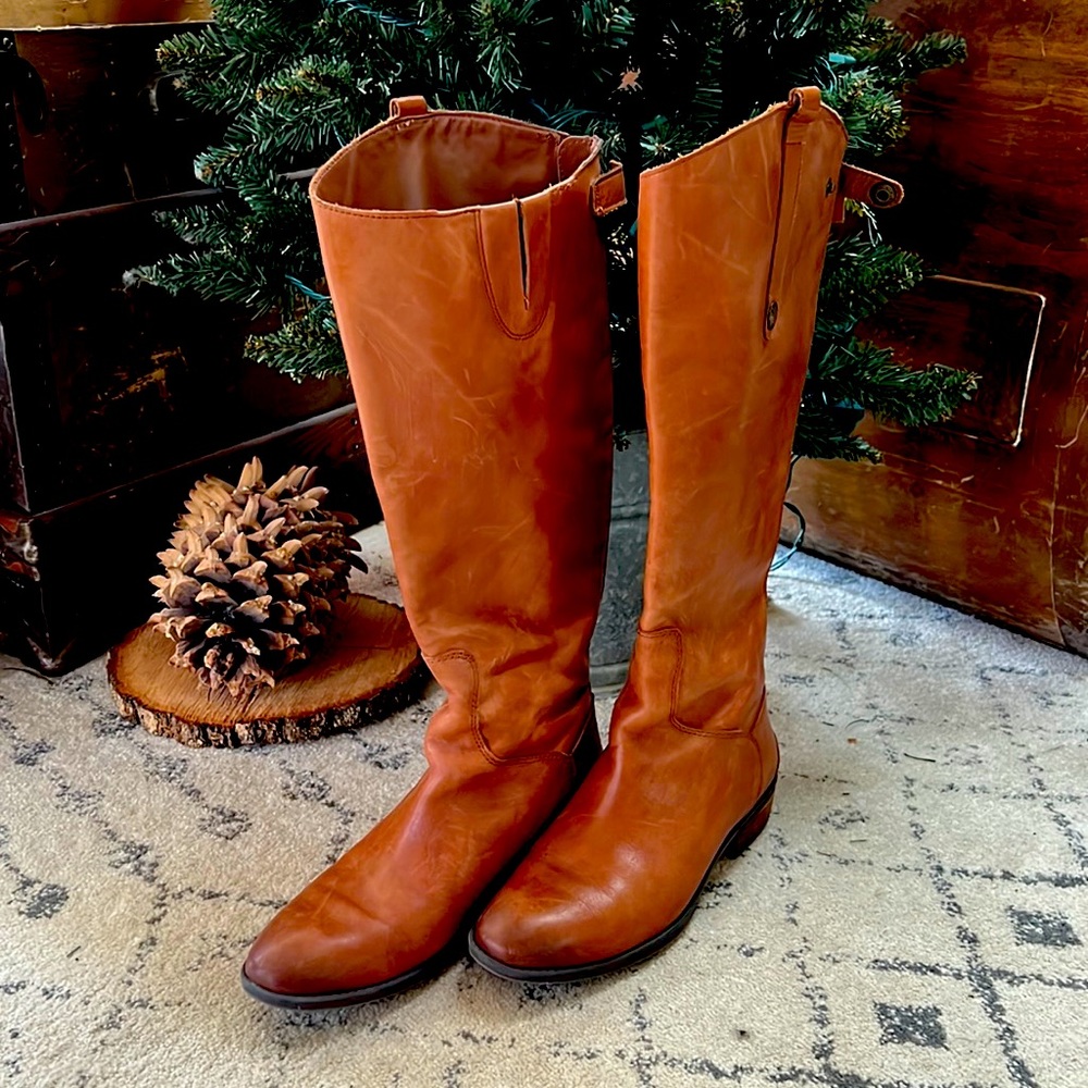 Women’s Sam Edelman Cognac Tall Leather Riding Boot size 8